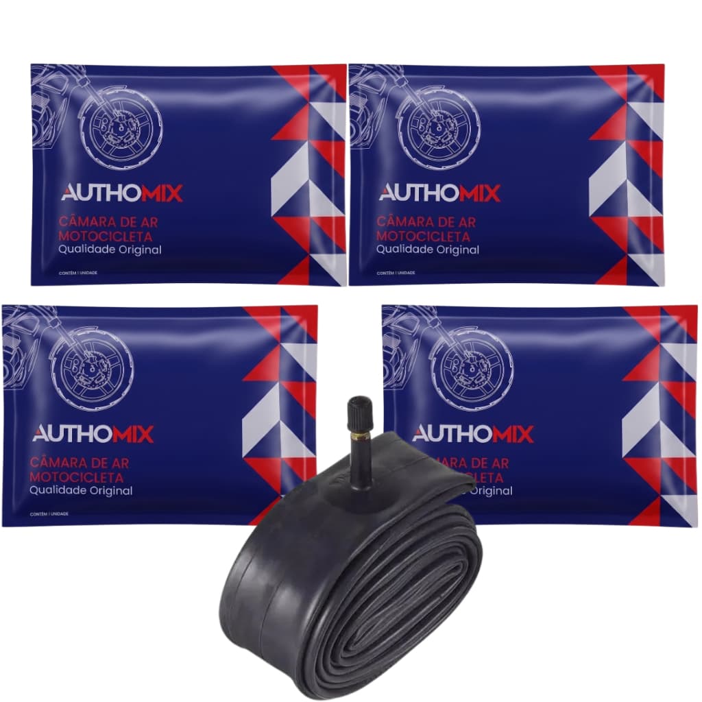 Kit 4 Câmara De Ar Aro 18 Moto CG Titan Fan 125 150 160 YBR Factor Fazer Bico Comum TR4 Reforçada