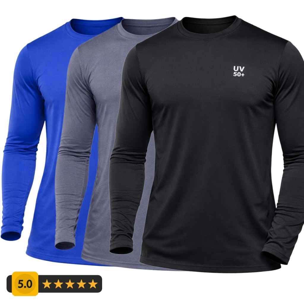 Kit 3 Camisa Térmica Uv 50+ Segunda Pele Camiseta Blusa Malha Fria Academia Esportes
