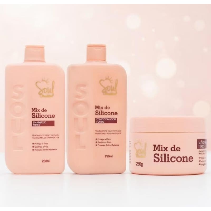 kit Shampoo Mix de Silicone Soul Cosméticos Turbo.