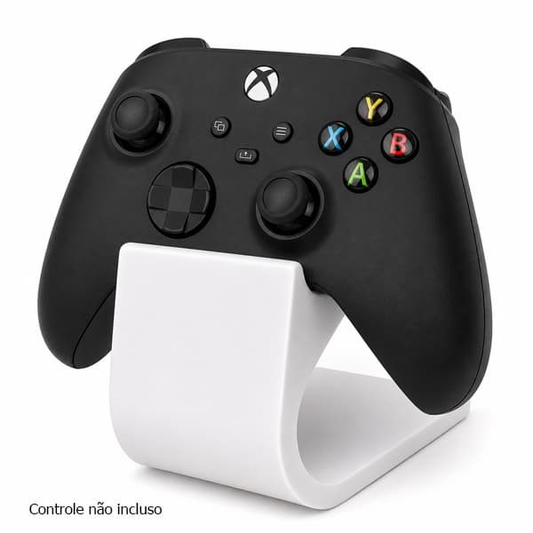 Suporte Branco Controle Xbox / PS5 / PS4 Universal Mesa Gamer Organizador Impressão 3D