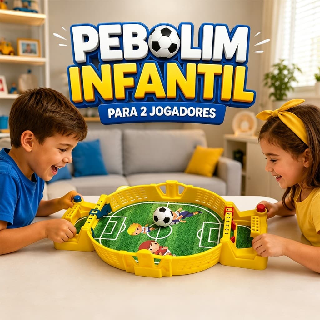 Pebolim Infantil Futebol de Mesa Interativo Para 2 Jogadores Diversão em Família