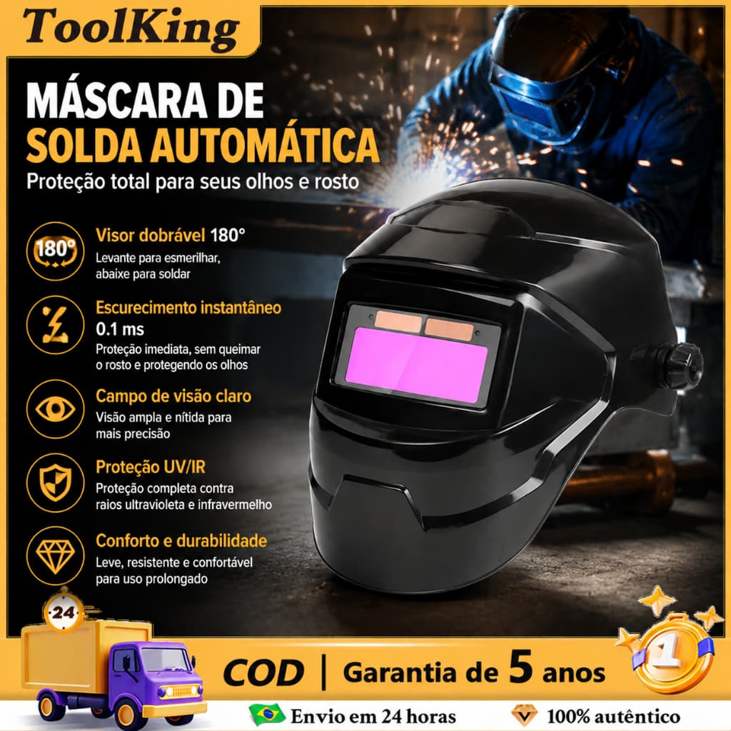 Máscara de Solda Auto Escurecimento TIG MIG MMA Profissional