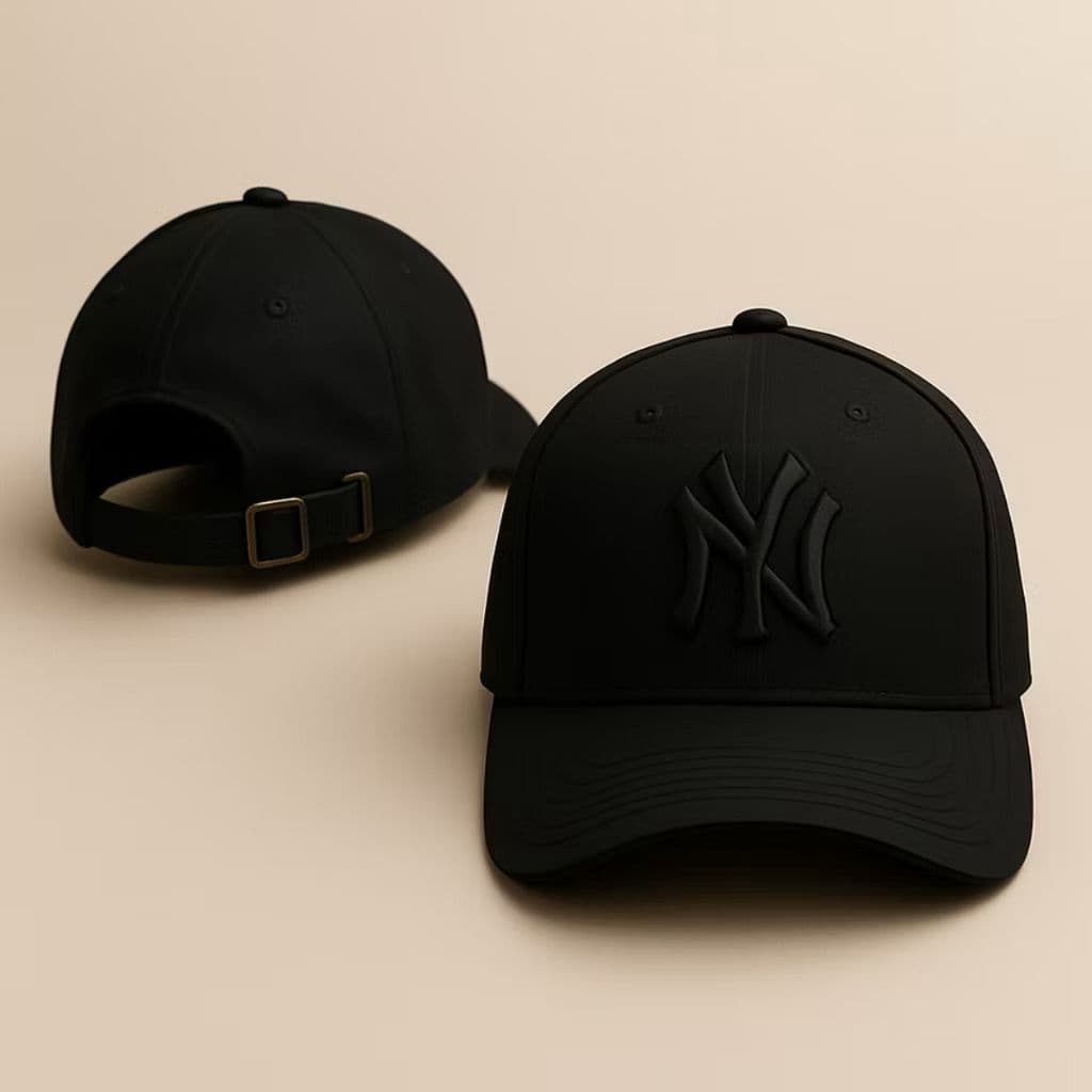 Boné Ny Bordado Aba Curva Tradicional Com Ajuste FItão Todas as Cores Masculino e Feminino
