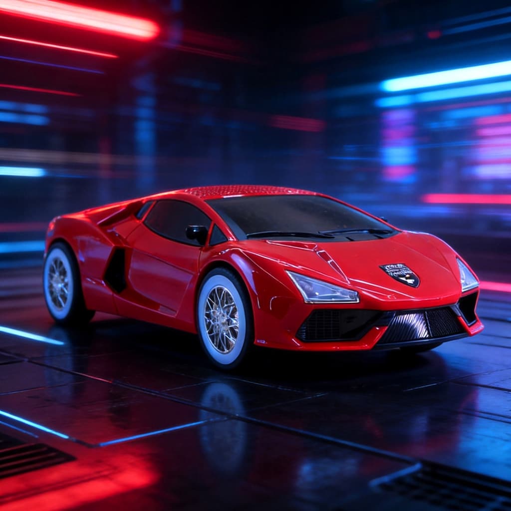 Caixa de Som Multimídia Formato Supercarro Bluetooth Visual Esportivo Lluminação RGB Potente 30W