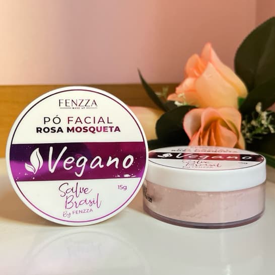 Pó Facial Vegano Salve Brasil Rosa Mosqueta Fenzza | Pó Fininho e Acabamento Natural