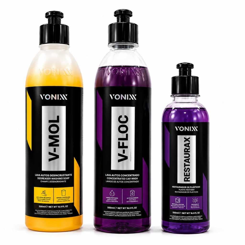 Kit Vonixx V Mol + V Floc + Restaurax Limpeza e Tratamento Completo