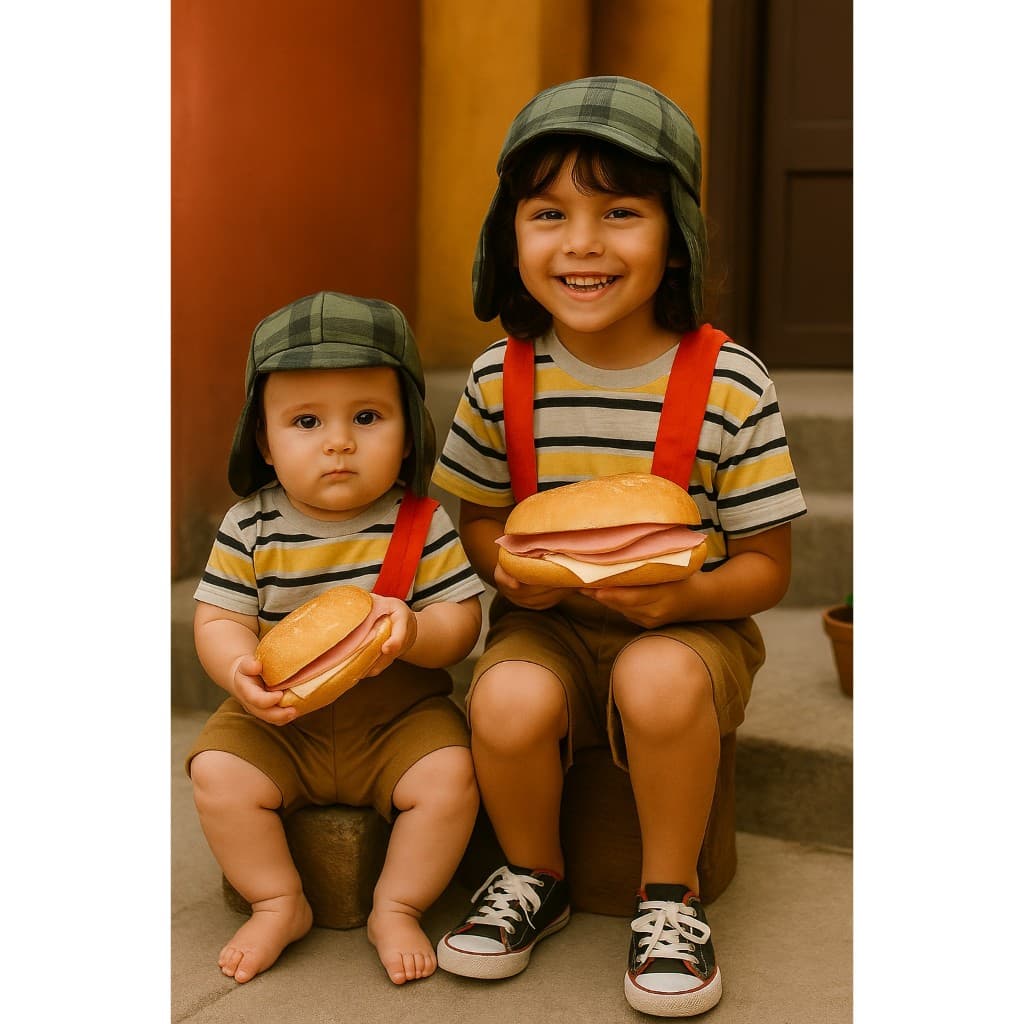 Fantasia Infantil Chaves Menino 1 a 10 Anos 🎉 Carnaval, Halloween, Cosplay – Pronta Entrega Brasil