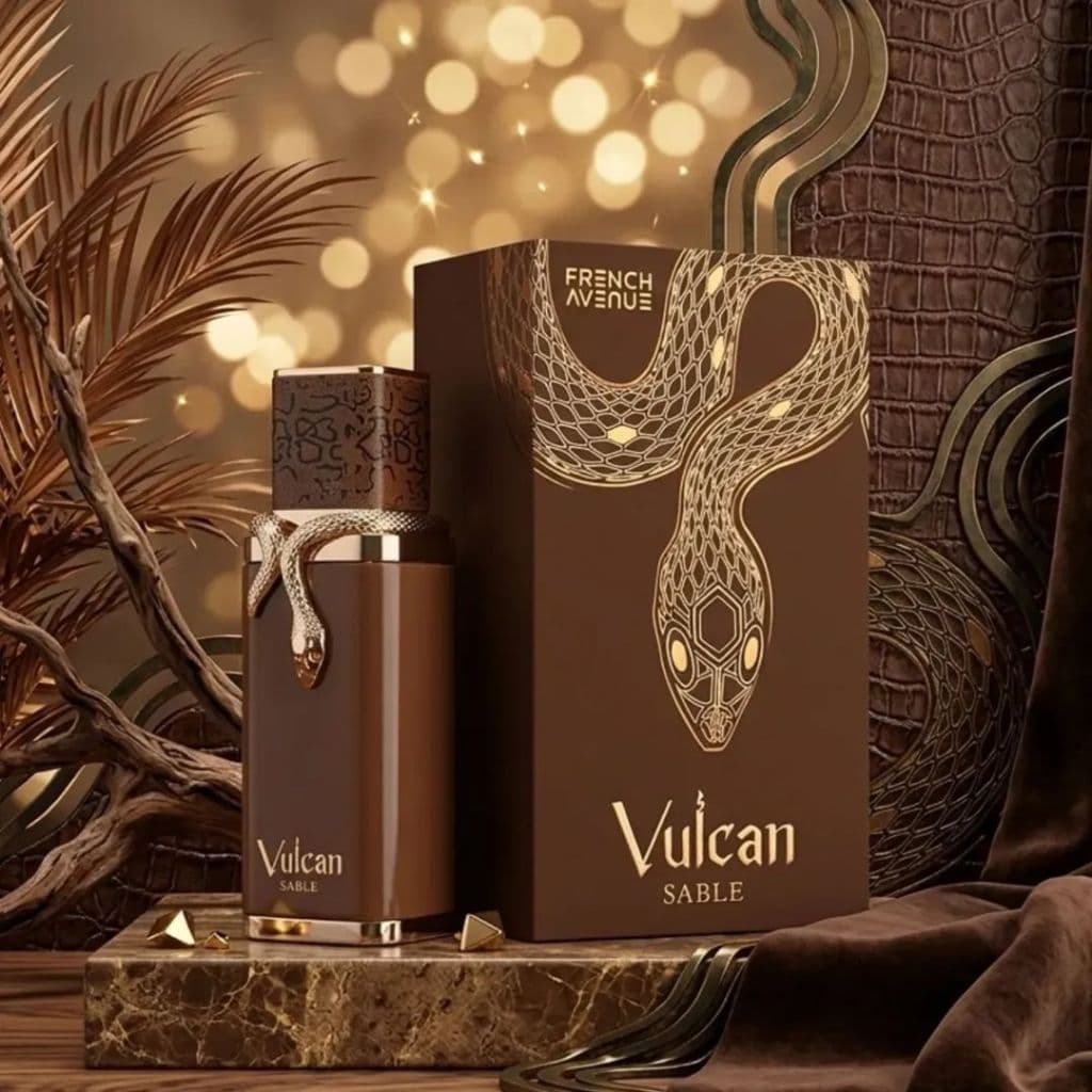 Perfume Vulcan Sable French Avenue Unissex Luxo Relevo Cobra Dourada Longa Duração