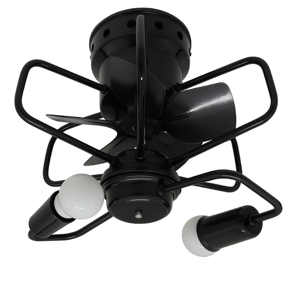 Ventilador de Teto Eficiente Potente Silencioso Motor WEG Bivolt Cor Preto com Chave Parede