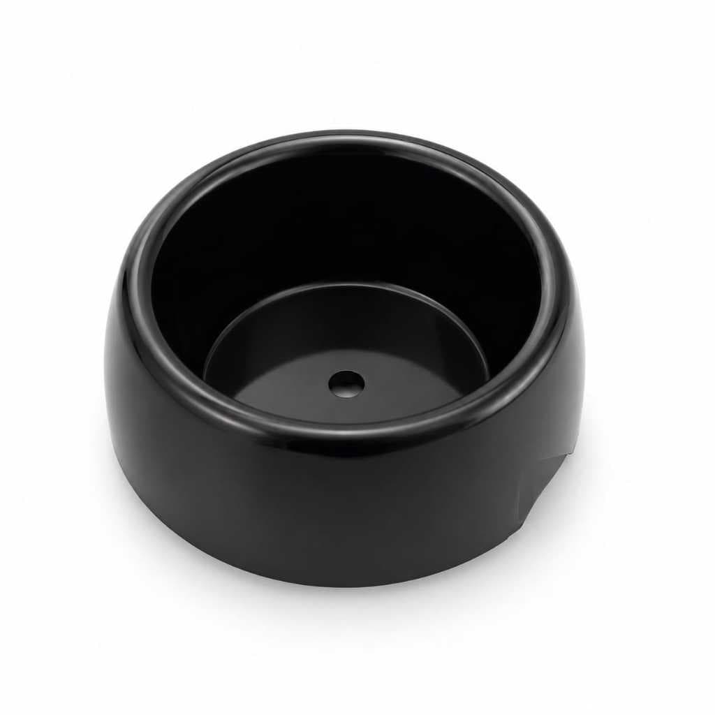 Comedouro Plástico Redondo para Cães e Gatos – Tigela Resistente Preta