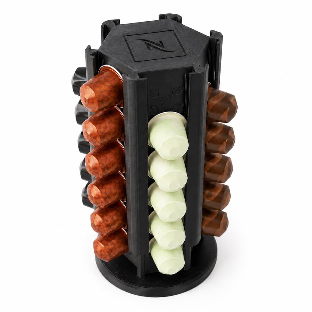 Suporte Giratório Porta Cápsulas Nespresso 360° Preto Organizador de Café