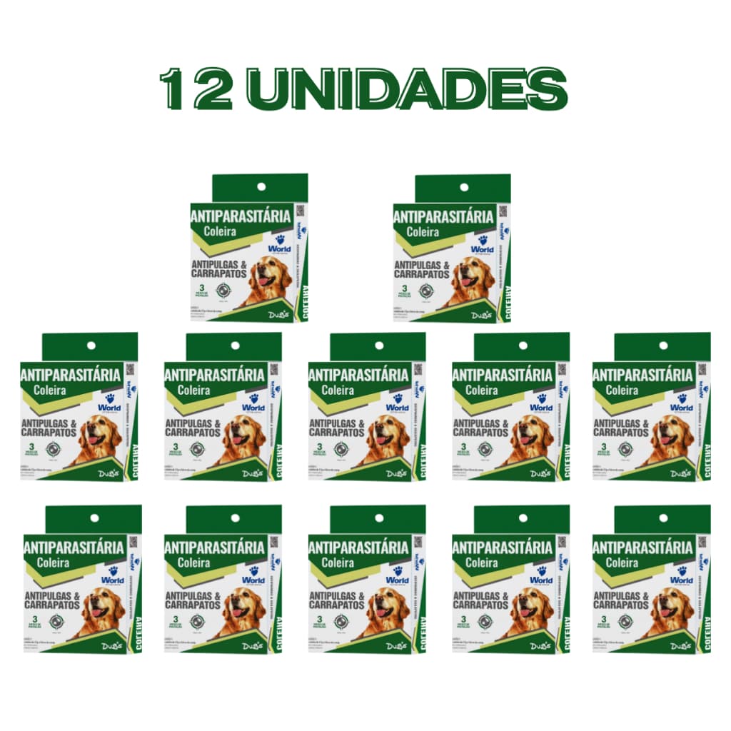 Coleira Antipulgas Carrapatos Cães Cachorro Dug's Ajustável Proteção 3 Meses Antiparasitário