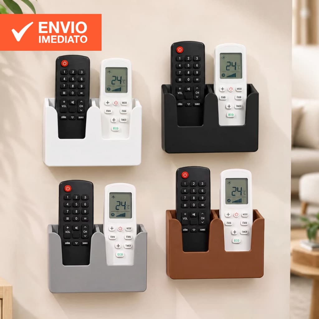 Suporte de parede porta 2 controles Remoto Universal Resistente Duplo Ar Tv Ventilador Rádio TV Box