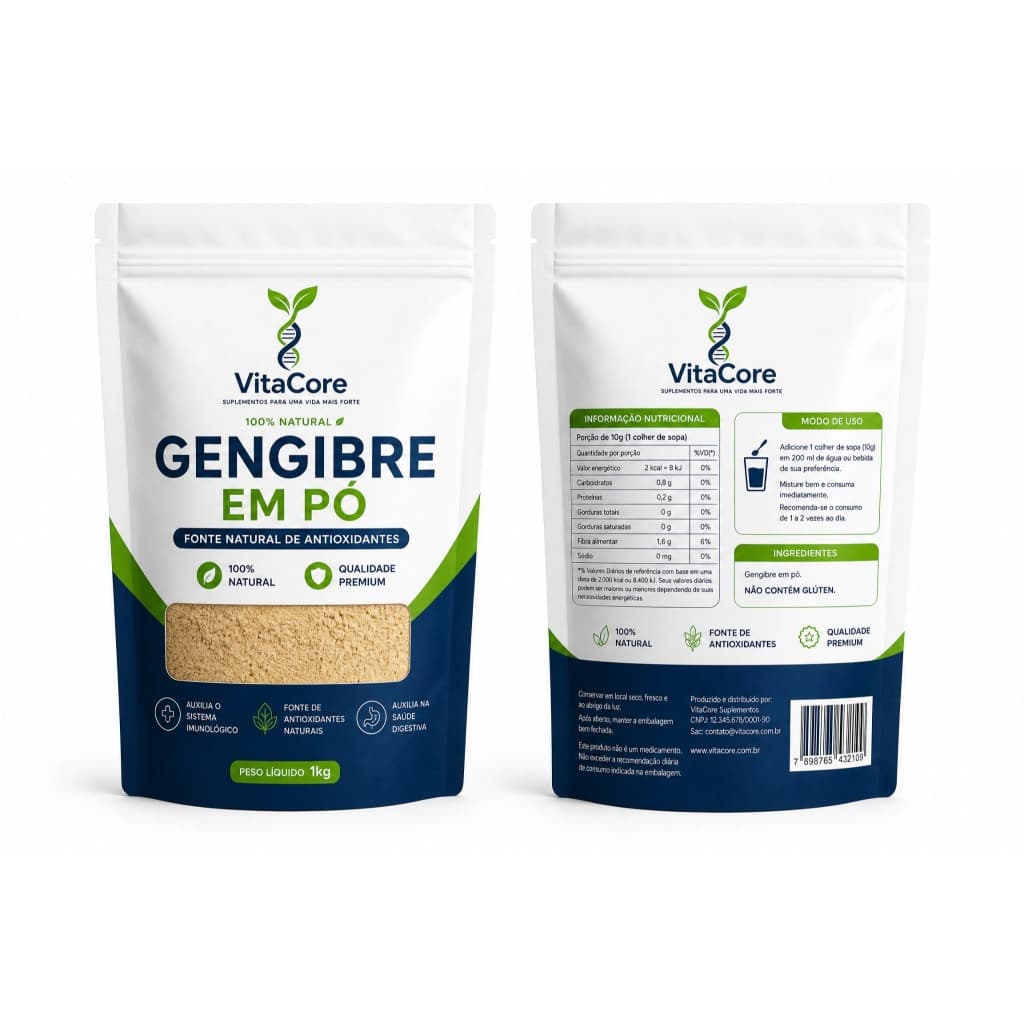 Gengibre Em Pó 100% Puro Premium 1kg Envio Rapido