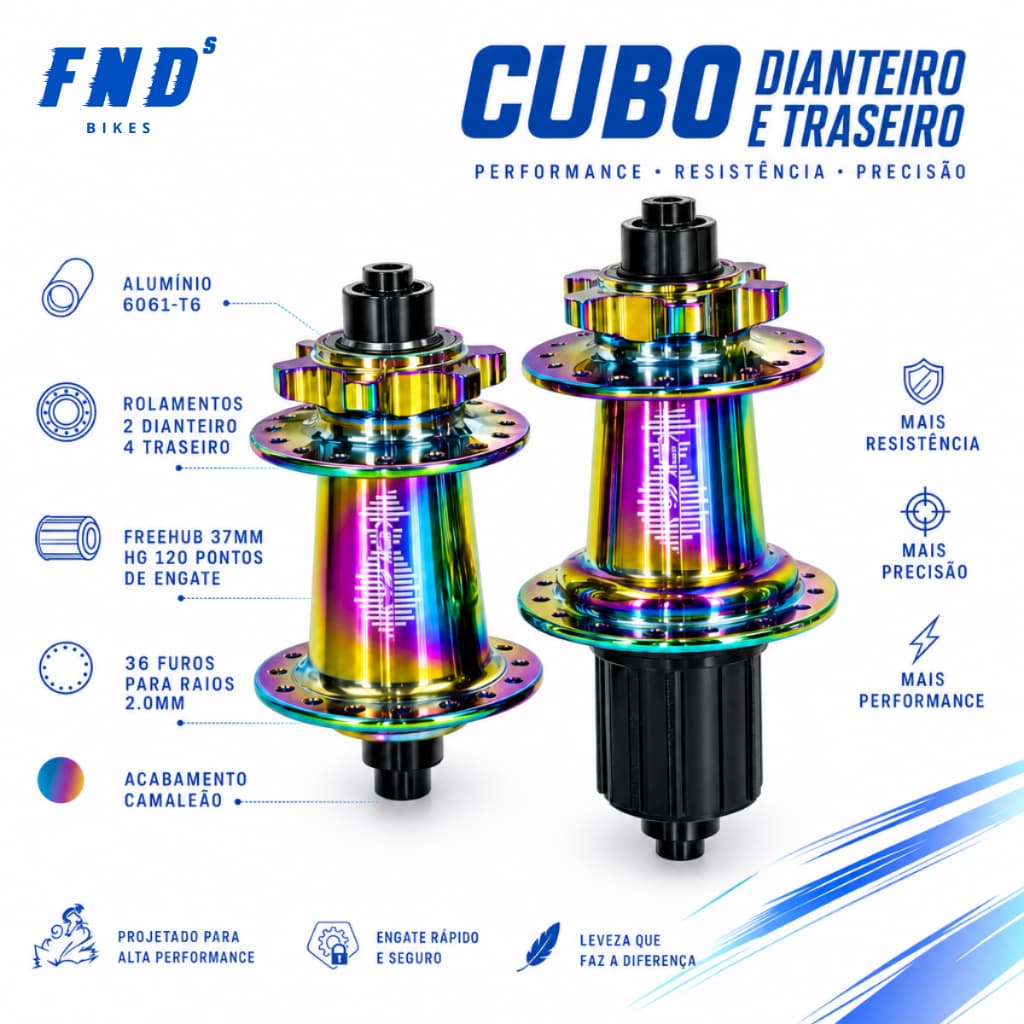 Par de Cubo Barulhento Gta 36 Furos Camaleão Mtb Freehub Hg Disco Rainbow Alumínio Tipo Tanke