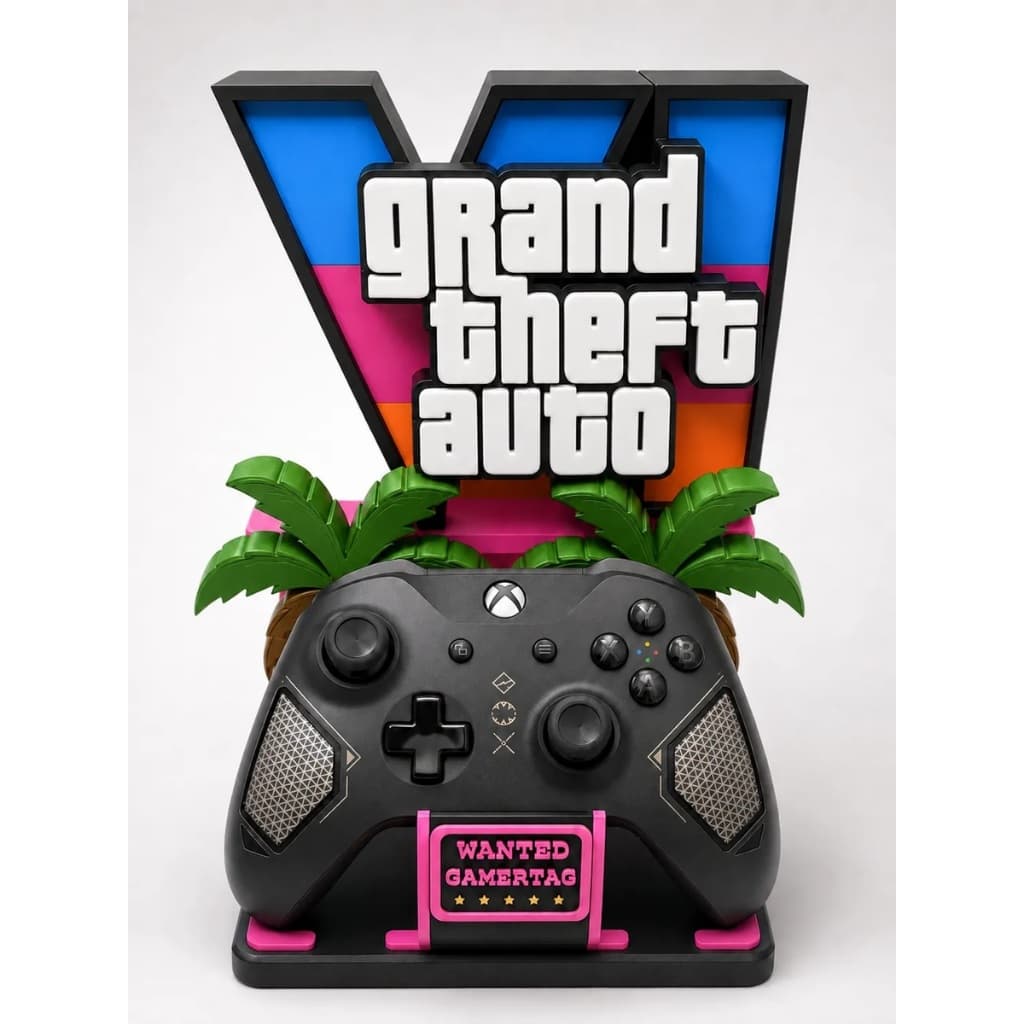 Suporte de Controle Grand Theft Auto VI GTA 6 Vice City – Organizador Gamer para PS5, Xbox