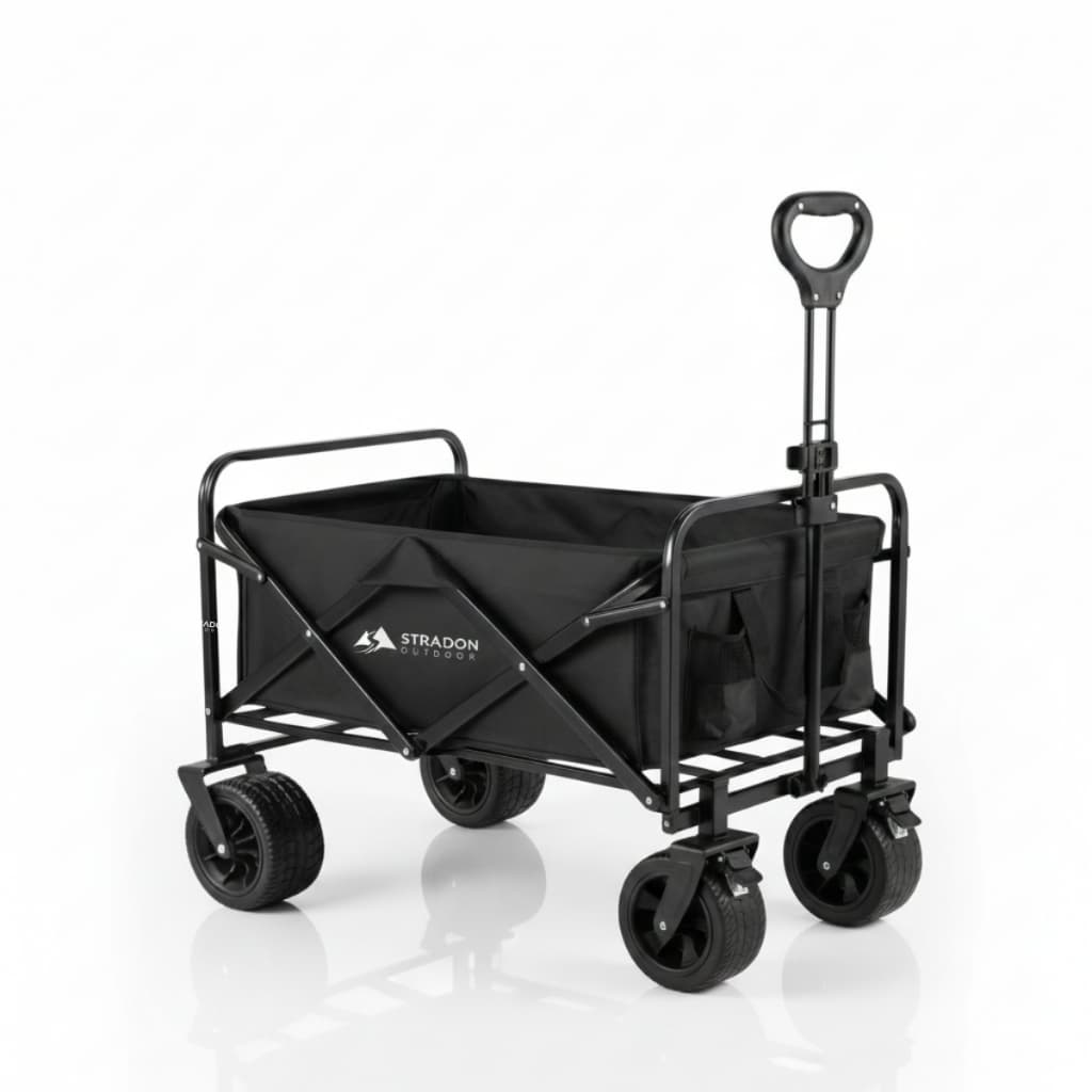 Carrinho Dobrável Camping e Praia Off-road Reforçado Tamanho G Rodas Extra Largas