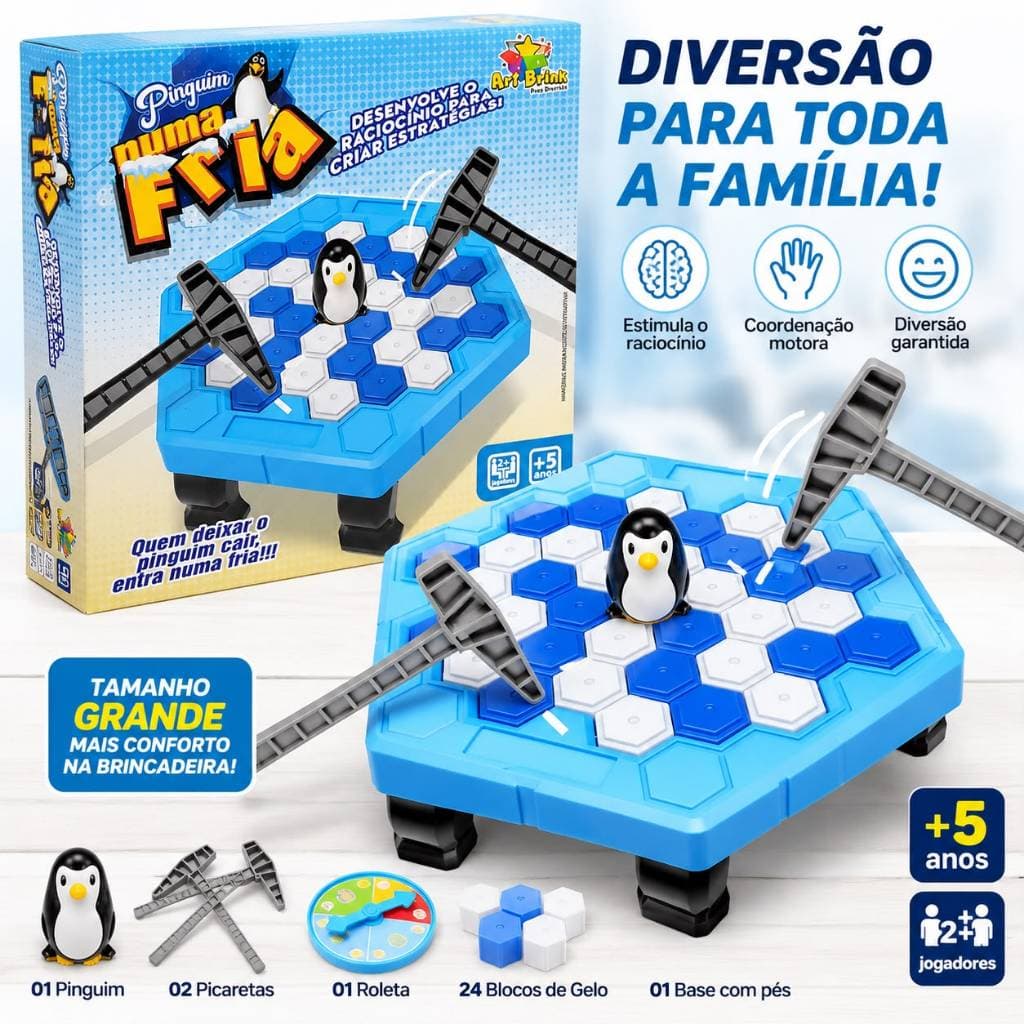 Jogo Quebra Gelo Pinguim Numa Fria Grande Brinquedo Educativo Infantil Diversão Garantida Original