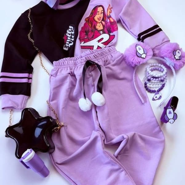 Conjunto menina manga longa meia estação Emily vick 4 ao 14 feminino estiloso