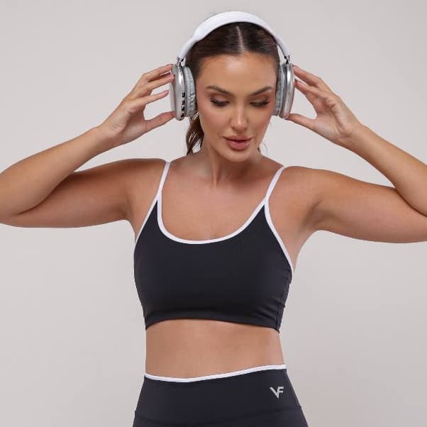 Top Academia Fitness Duplo Poliamida Premium Alça Fina Regulável Com Sustentação Fit