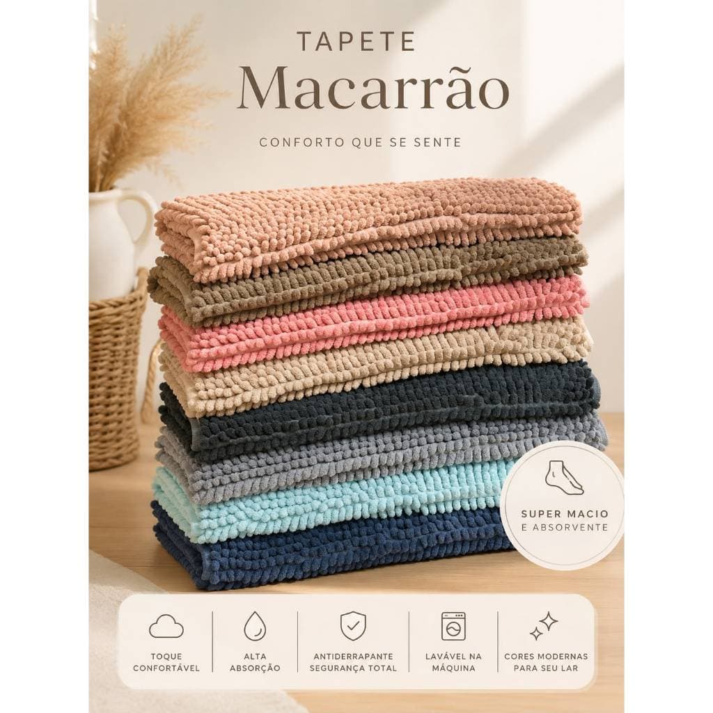 Kits Tapetes Macarrão Bolinha Antiderrapante 60x40