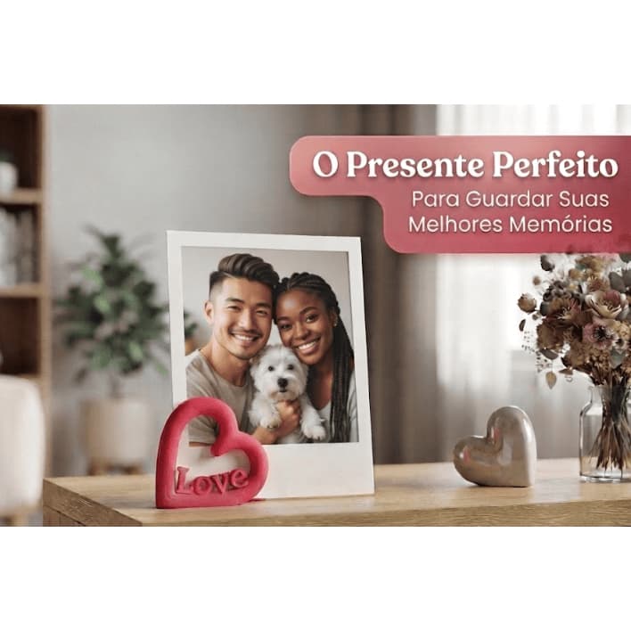 Suporte Porta Retrato Base Coração para Foto Polaroid Cartão Menu Decoração Casamento Namorados 3 ,5 ou 10 unidades