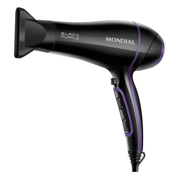 Secador de Cabelos Mondial Black Purple SCN-01 2000W - Preto/Roxo Seca Rápido Potente