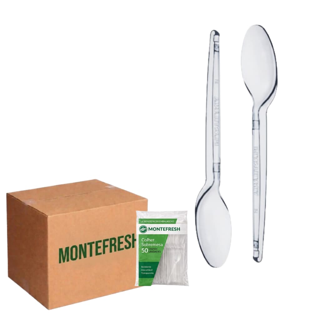 Kit Colher 100 Unidades Sobremesa Embalagem Plastico Descartável Café Doces Brigadeiro Padaria