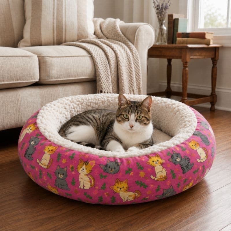 Cama caminha sherpa para gato pelúcia confortável