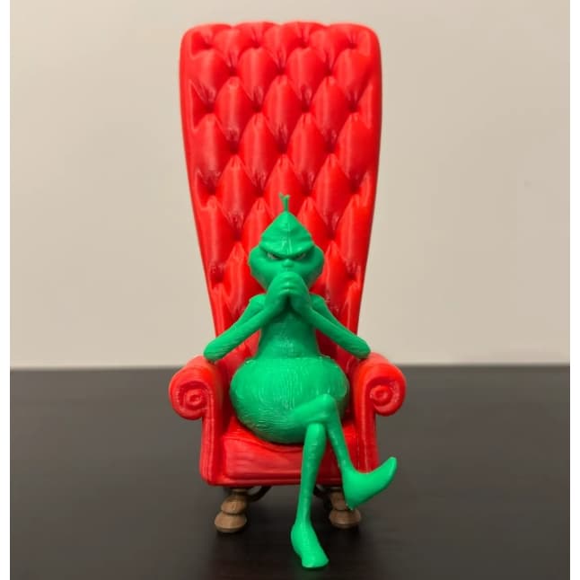 Grinch na Poltrona de Cinema | Decoração de Natal Impressa em 3D