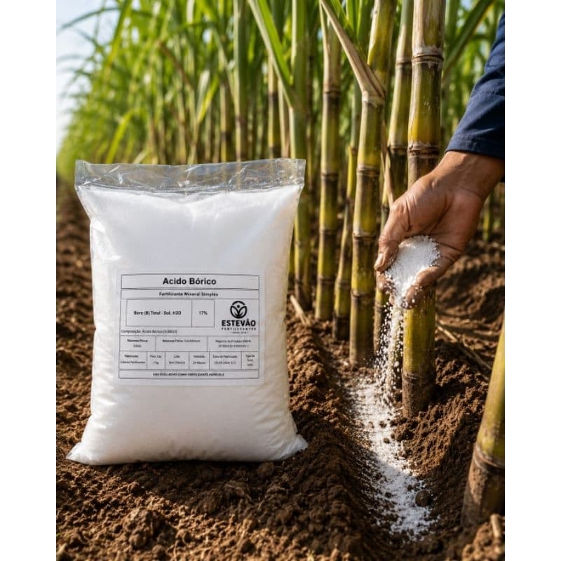 Ácido Borico - Fertilizante Fonte de Boro para Nutrição Vegetal H3BO3
