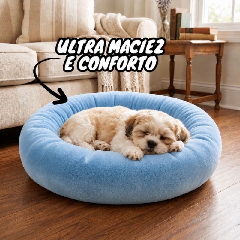 Caminha Pet Lisa Redonda Lisa Donut 50 cm Cães e Gatos Lavável Antiestresse Super Macia Calor frio
