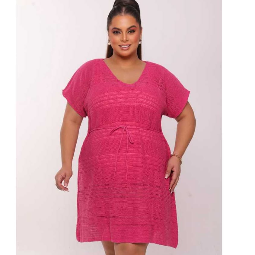 Saida De Praia Plus Size Fechada Tricot
