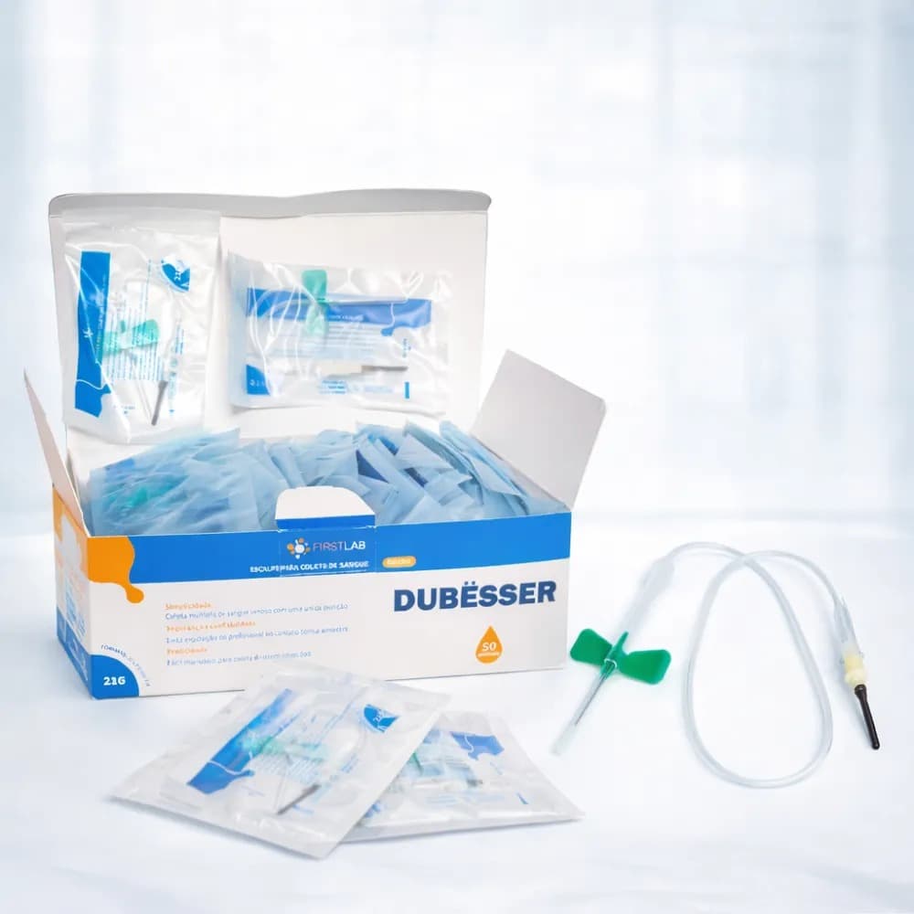 Escalpe Coleta De Sangue A Vácuo 21g Firstlab Estéril - 20×8mm - 50 Unidades 21G Vacutainer