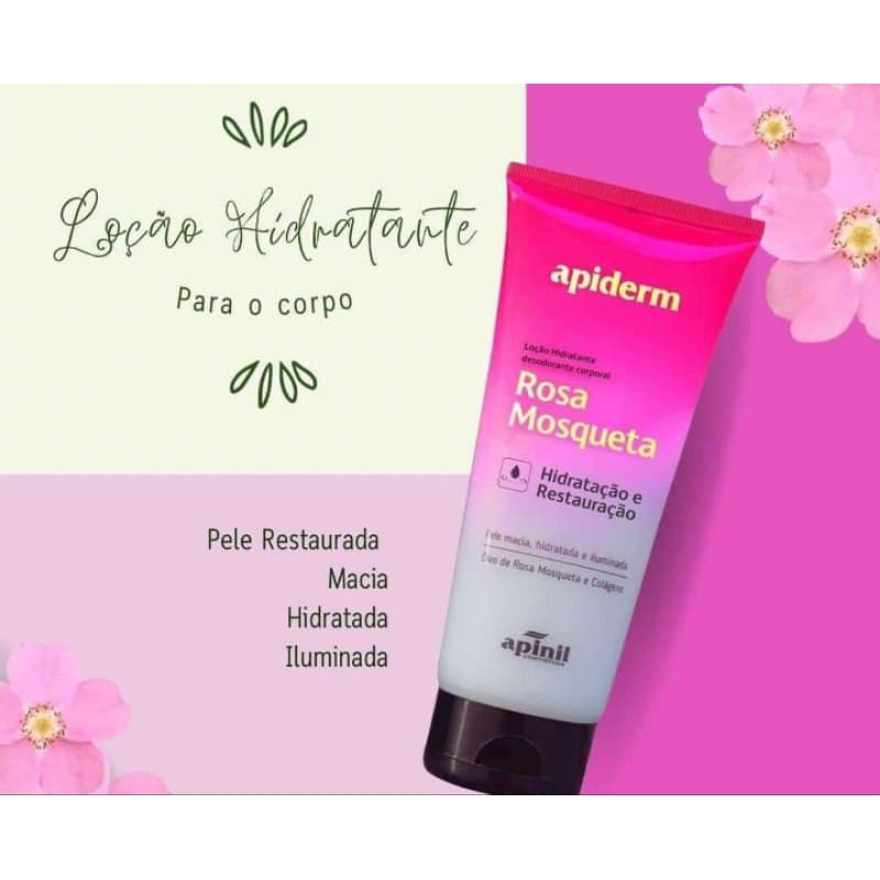 Loção Hidratante Corporal Apiderm  com Colágeno – Hidratação e Restauração da Pele