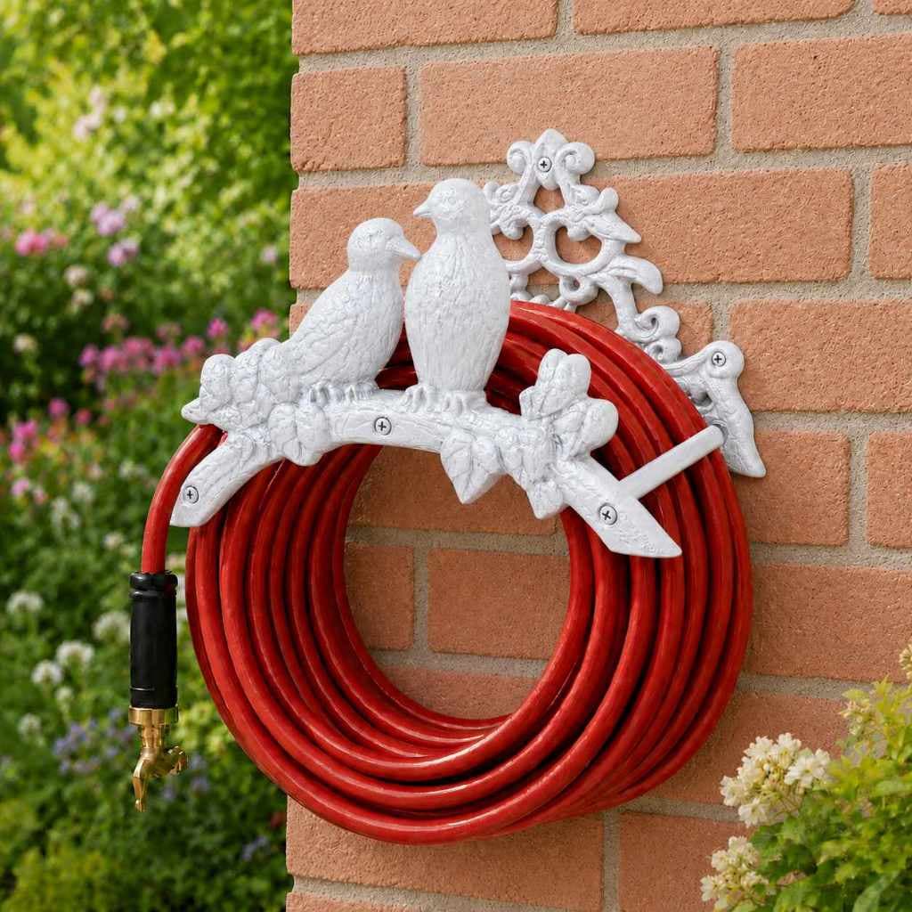 Suporte Mangueira Em Alumínio Fundido Decorativo Clássico Para Jardim E Varanda