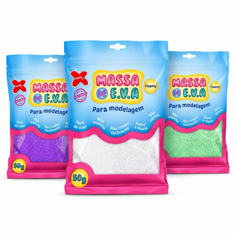 Massa De Eva Para Modelar Make+ Pacote 50g artesanato