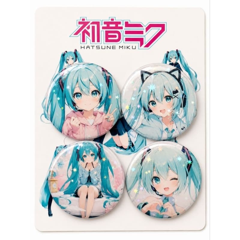 Bottons Hatsune Miku 4,4cm, anime, acessório para mochilas, bolsas e jaquetas, para fãs de Vocaloid