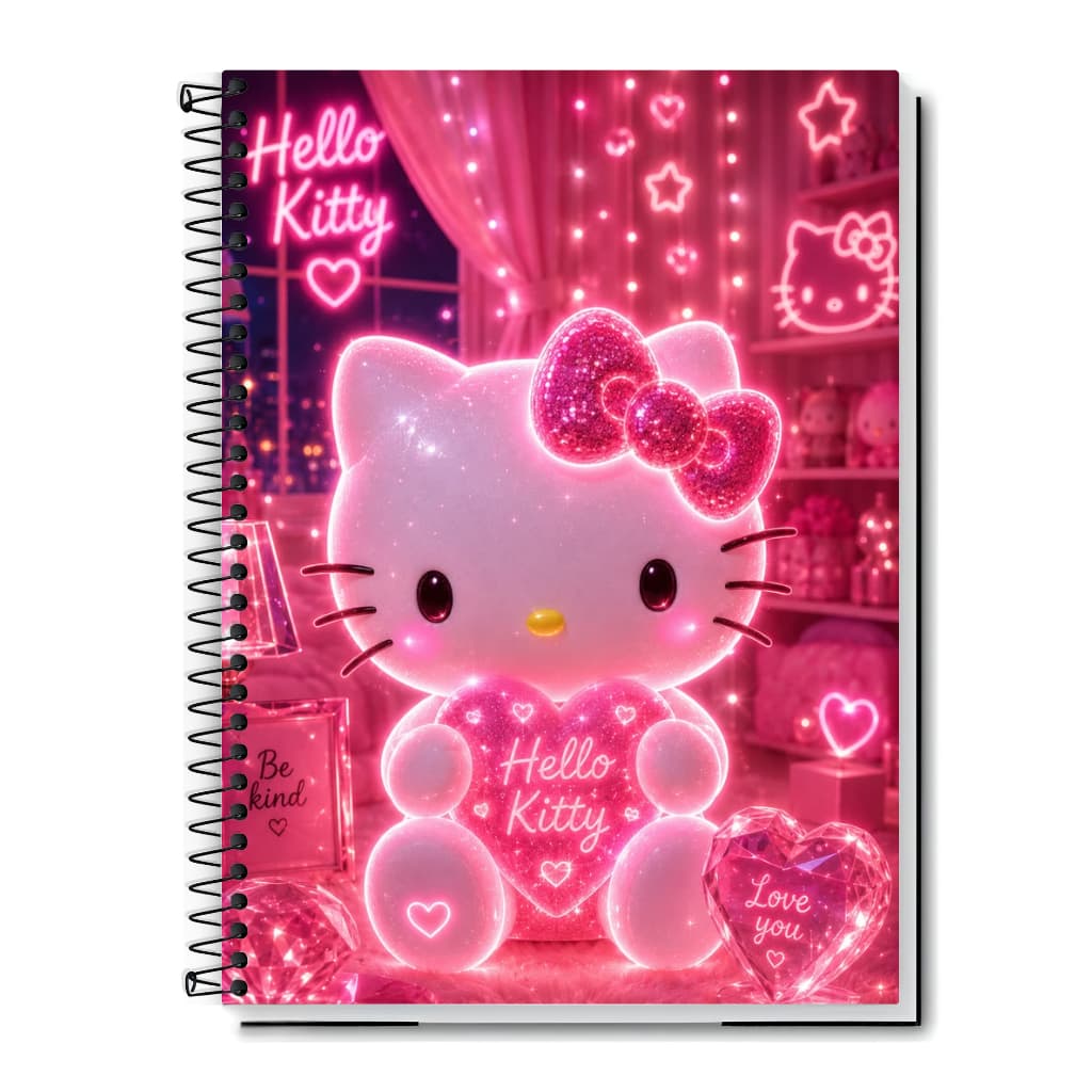 Caderno Hello Kitty Capa Dura 1 10 15 e 20 Matérias Universitário Escolar