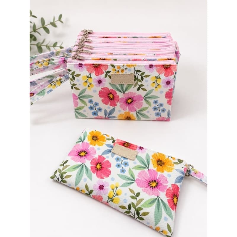 Carteira de Mão Feminina em Tecido Sintético | Bolsa Pequena Estilo Necessaire | Porta Celular e Documentos