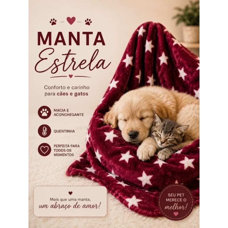 Manta Cobertor Mantinha Pet Soft Para Cachorro Gato Cães 70X100CM