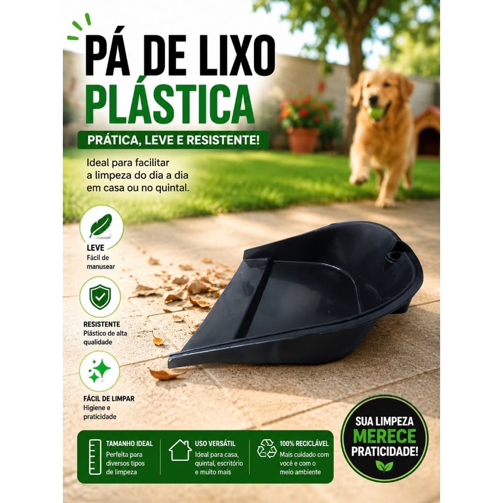 Pá de lixo feita de plastico