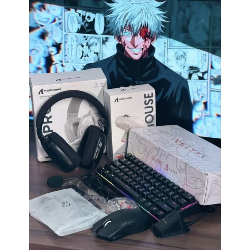 Kit Gamer Teclado Mouse Headset Preto - Novo