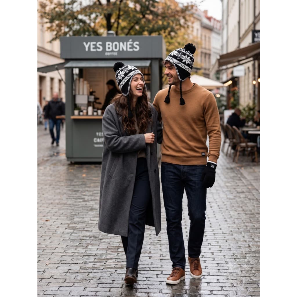 Touca Peruana Gorro Andino de Lã Flanelado Unissex Inverno Quente Adulto Estilo Chaves Pompom