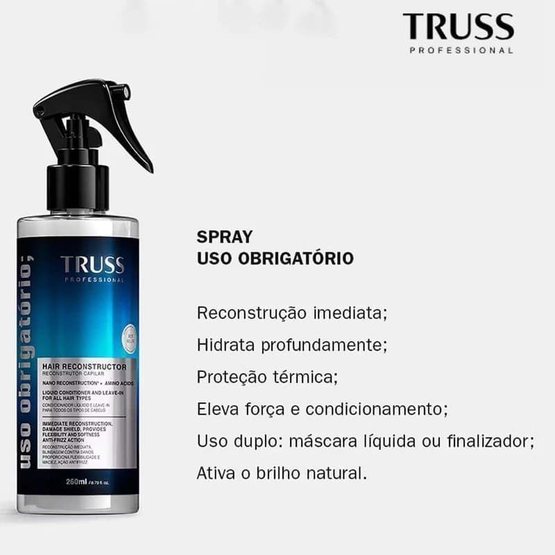 uso obrigatório 260 ml RECONSTRUÇÃO, completo para tratar os fios leave-in