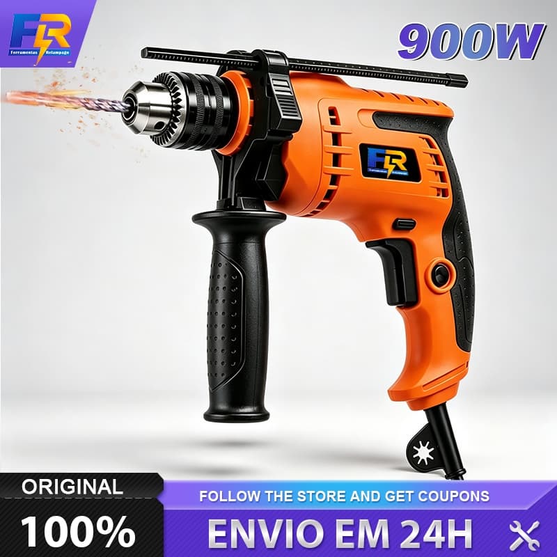 Furadeira Elétrica de Impacto Parafusadeira Drill 13MM 900w Super potente de Mão