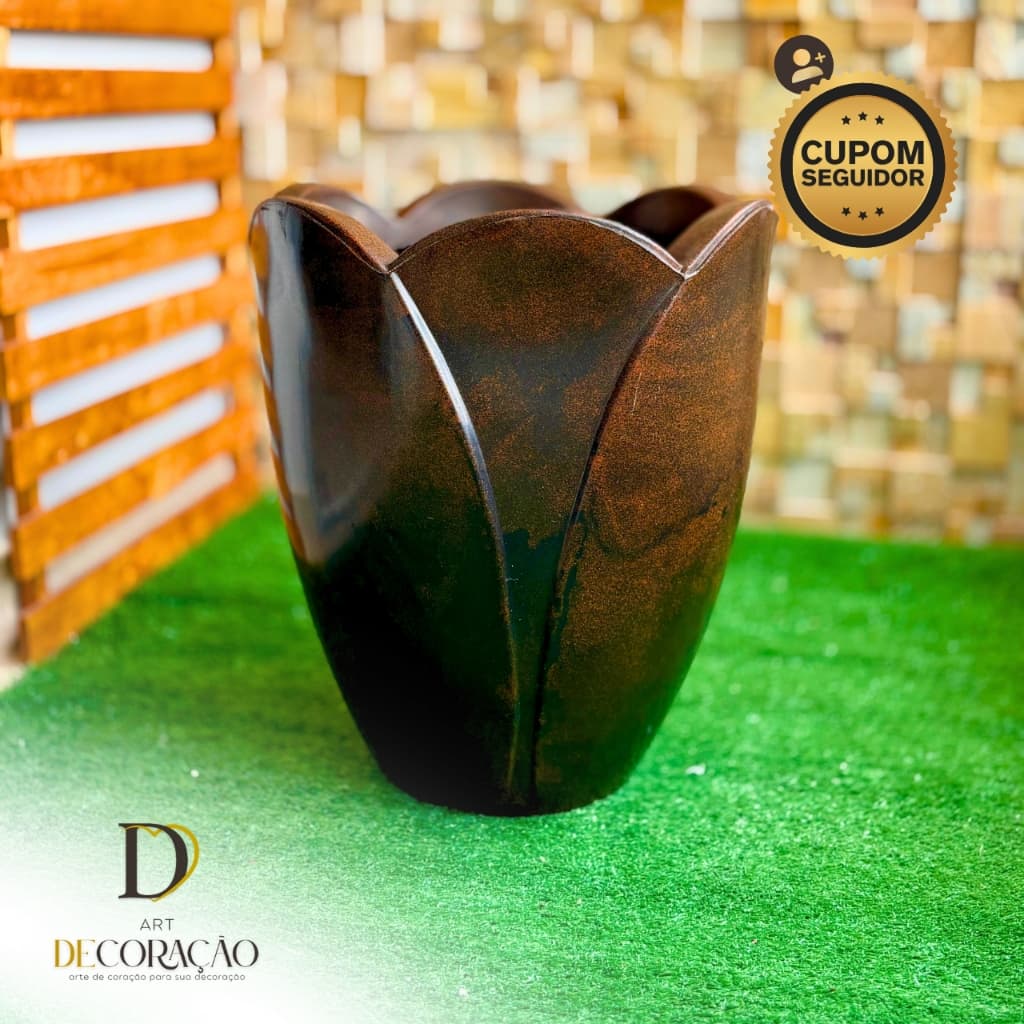Vaso Decorativo para Plantas Tulipa Lisa Ideal para Sala Varanda e Área Gourmet
