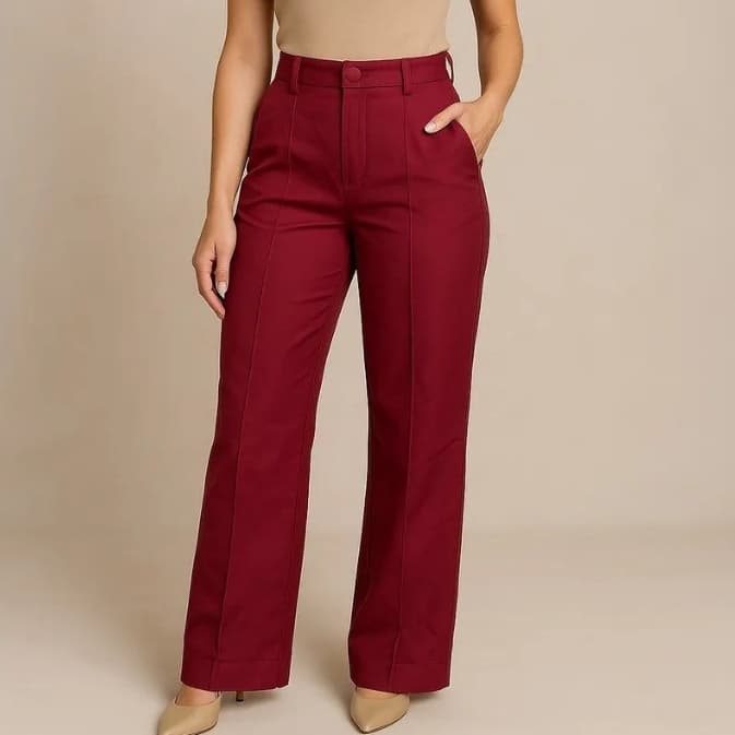 Calça Alfaiataria Feminina Cintura Alta Pantalona Social Luxo Promoção