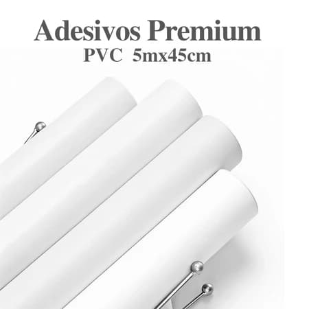Papel Adesivo Tipo Contact Branco 5 Metros Lavável Autocolante Para Móveis Parede Decoração Resistente