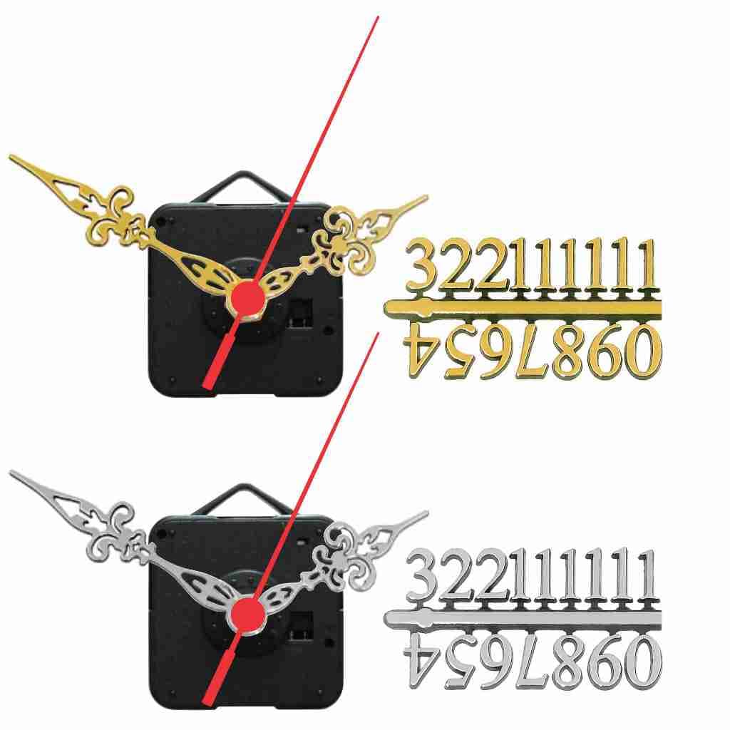 1 kit de Máquina para Relogio com Ponteiros Luiz XV Condessa + Cartela de Números para Mostrador